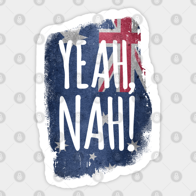 Yeah Nah Australian Flag Aussie Slang Australian Sticker yeah-nah-australian-slang-sand-sold-by-joline-organic-sku